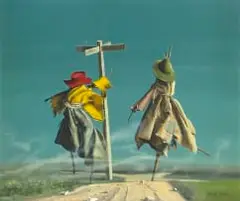 Francis Dennis Ramsay, Crossroads, oil on panel