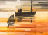 Peter Clarke, Tranquil Sea, watercolour on paper