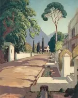 Jacobus Hendrik Pierneef, Church Street, Tulbagh, oil on artist's board