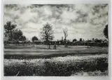 Phillemon Hlungwani, Township Scene, charcoal on paper
