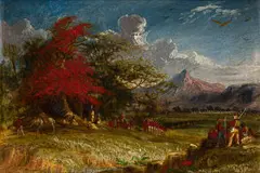 Thomas Baines, 74th Regiment Encamped on the Quisanie a Small Streamlet and a Tributary of the Chumie River, 24 June 1851, oil on artist's board
