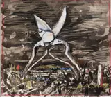 William Kentridge, Shears, indian ink on collaged paper with pastel and charcoal