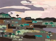 Peter Clarke, Early Evening on Slangkop, CP, collage on paper