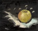 Alexis Preller, Apple, oil on canvas laid down on wooden panel