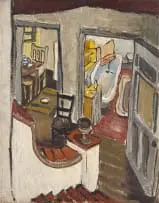 Freida Lock, The Landing at Joyces (sic) House, oil on canvas