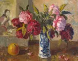 Peonies in a Chinese Vase by Gregoire Boonzaier, oil on canvas, sold Sep 2023