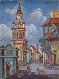 Approaching Rainclouds, Cape Flats by Gregoire Boonzaier, oil on canvas, offered Sep 2023