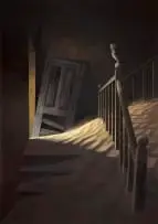 The Newel Post by Keith Alexander, acrylic on canvas, sold Sep 2023