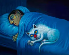 Norman Catherine, Cat Watch, oil on canvas