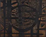 Cecil Skotnes, Abstract Composition II, carved and incised wood panel
