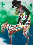 Wycliffe Mundopa, Untitled, mixed media on card
