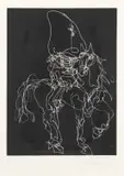William Kentridge, Nose on a White Horse, sugarlift aquatint, spitbite aquatint, drypoint on Somerset Velvet, Soft White, 300gsm