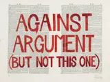 William Kentridge, Against Argument (But Not This One), Rubrics Series, screenprint in colours on book page