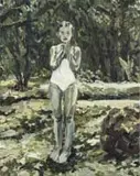 Mia Chaplin, Girl in Bathing Suit, oil on canvas