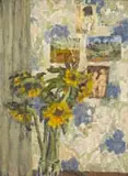 Mia Chaplin, Sunflowers, oil on canvas