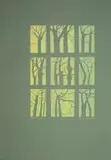 Treescapes by Alice Goldin, screenprint on green paper, sold Sep 2023