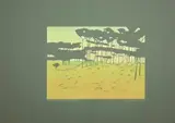 Stone Pines State II by Alice Goldin, screenprint on green paper, sold Sep 2023