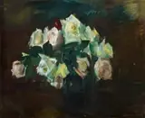 Clément Serneels, Roses in a Vase, oil on canvas laid down on board