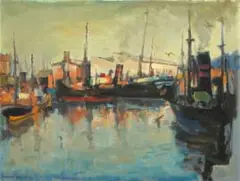 Herbert Coetzee, Harbour, oil on board