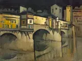 Night Scene, Florence by Geoffrey Terence Charlesworth, oil on canvas laid down on board, offered Sep 2023