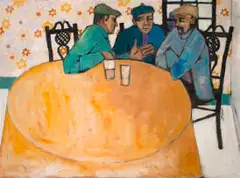 Robin Lewis, The Conversation, oil on board