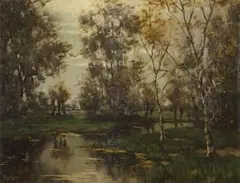 Tinus de Jongh, River with Cows, oil on canvas