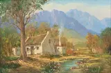 A Cottage with Smoking Chimney by Gabriel de Jongh, oil on canvas, offered Sep 2023
