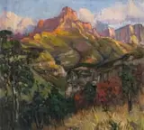 Hugo Naude, Sentinel, Drakensberg, oil on canvas