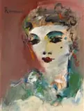 Carl Büchner, Portrait of a Woman, oil on board