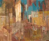 Frank Spears, Fabric of a City, oil on board
