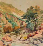 Walter Battiss, Fauresmith, O. F. S, watercolour on card