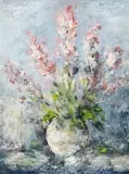 George Enslin, Flowers in a Vase, oil on board