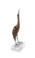 Robin Lewis, Bittern, bronze on a crystal base