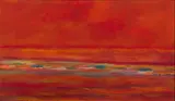 Herman Van Nazareth, Orange Landscape, oil on board