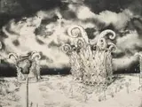 Giulio Tambellini, Nature's Crown, intaglio and aquatint on paper