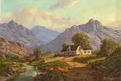 Gabriel de Jongh, Farm near Worcester, Cape, oil on canvas