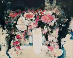 Flowers in a Vase by Michael Heyns, oil on canvas, sold Sep 2023