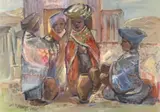 Alfred Krenz, Basuto Woman with Pots