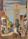 Leng Dixon, St Peter's Lane, Canterbury, watercolour on card