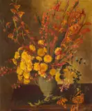 James Eddie, Flowers in a Vase, oil on canvas