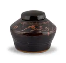 Hyme Rabinowitz, Stoneware Jar and Cover, brown glazed stoneware