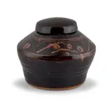 Hyme Rabinowitz, Stoneware Jar and Cover, brown glazed stoneware