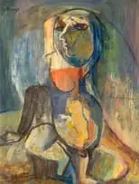Marthinus la Grange, Abstract Figure, oil on board