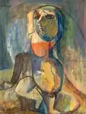 Marthinus la Grange, Abstract Figure, oil on board