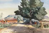 Terence McCaw, Morija Basutoland, watercolour on paper laid down on board