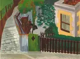 Faith Loy Plaut, Street Scene, oil on canvas
