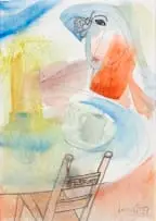 Jack Lugg, Reminiscence, watercolour and pencil on card