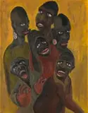 Faith Loy Plaut, Crowd, oil on panel