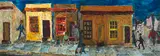 Faith Loy Plaut, Streetside Figures, oil on board