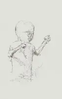 Study of a Child by Nelson Makamo, pen on paper, sold Sep 2023